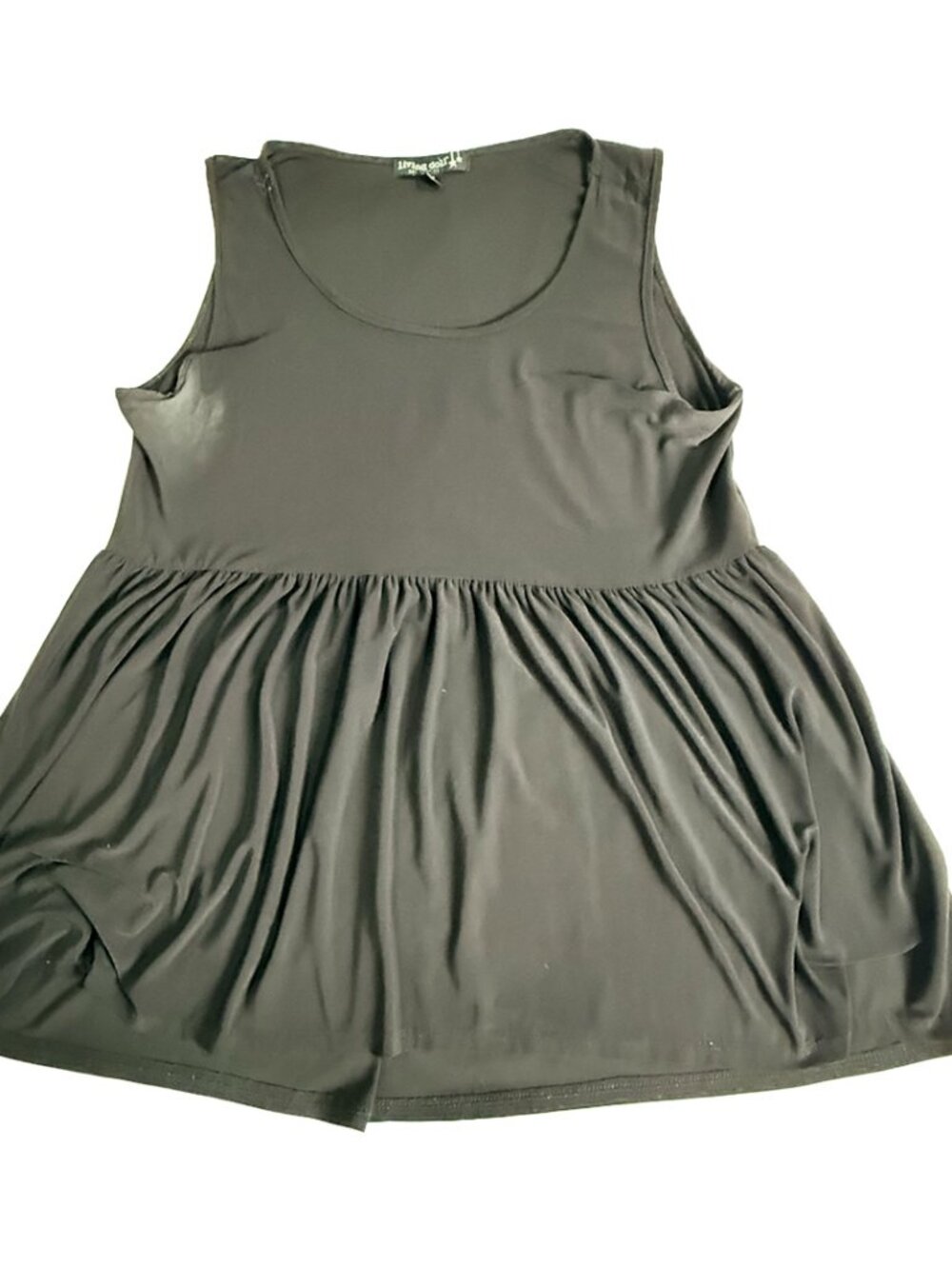 Living Doll 1X Black Babydoll Tank Top